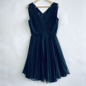 Lilli Diamond California Vintage Black Chiffon Party Dress Womens Sz 14 10 12‎